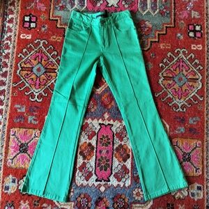 Casa High Rise Green Flared Pants Size 28